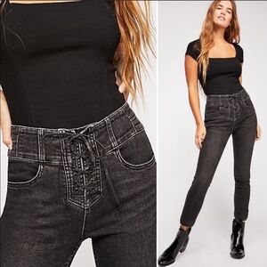 We the Free CRVY High-Rise Lace-Up Skinny Jeans